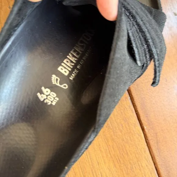 Birkenstocks Kyoto Suede Leather Sandals Exquisite Model EUC Black Box M13 EU46