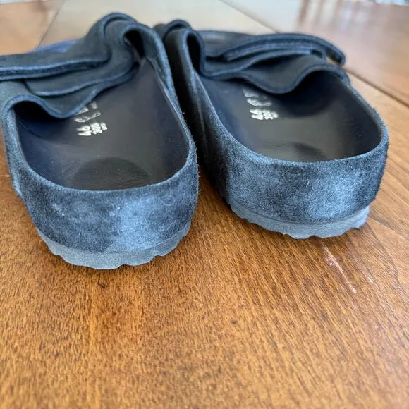 Birkenstocks Kyoto Suede Leather Sandals Exquisite Model EUC Black Box M13 EU46