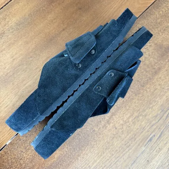Birkenstocks Kyoto Suede Leather Sandals Exquisite Model EUC Black Box M13 EU46