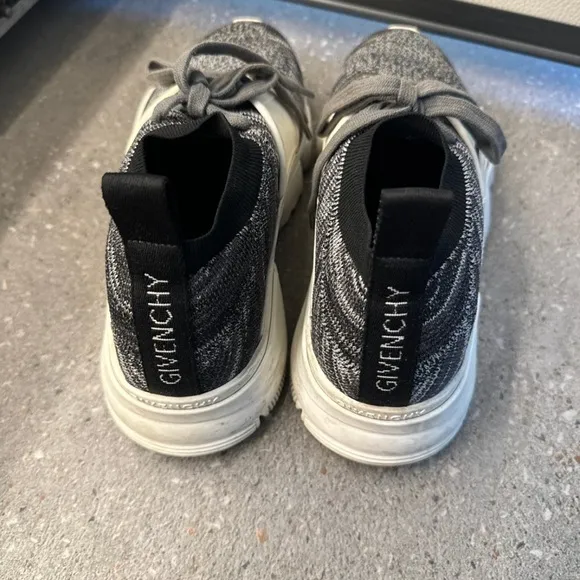 Black and White Knit Sneakers