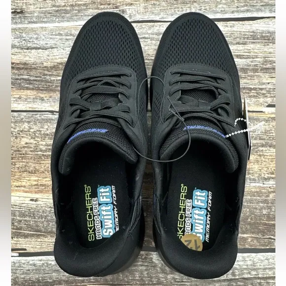 Black Swift-Fit Sneakers Hands Free Shoes Size 12 Washable