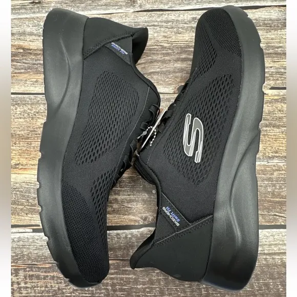 Black Swift-Fit Sneakers Hands Free Shoes Size 12 Washable