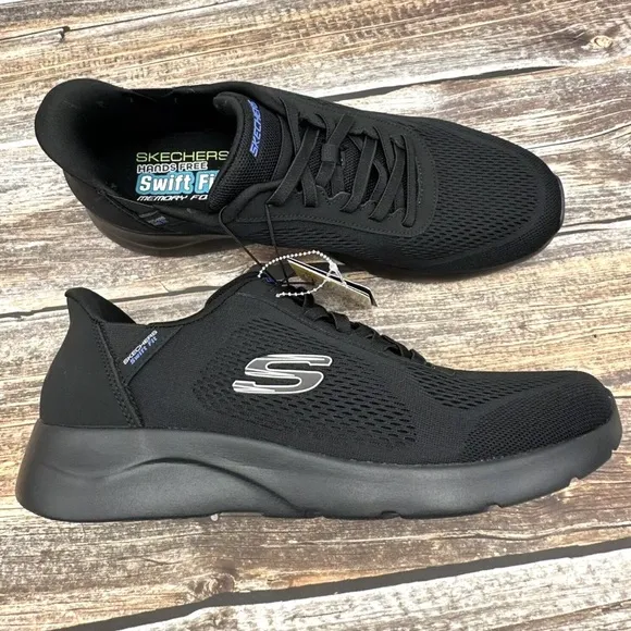 Black Swift-Fit Sneakers Hands Free Shoes Size 12 Washable