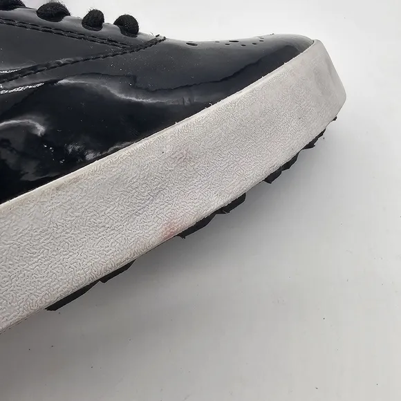 BlackStone NL41 Patent Leather Lace Up Sneakers Platform Shoes Womens Size 37