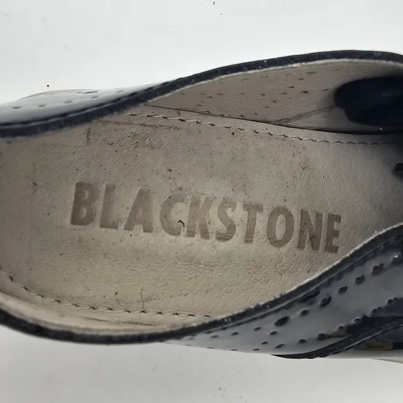 BlackStone NL41 Patent Leather Lace Up Sneakers Platform Shoes Womens Size 37