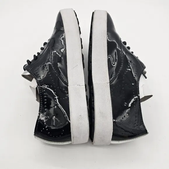 BlackStone NL41 Patent Leather Lace Up Sneakers Platform Shoes Womens Size 37