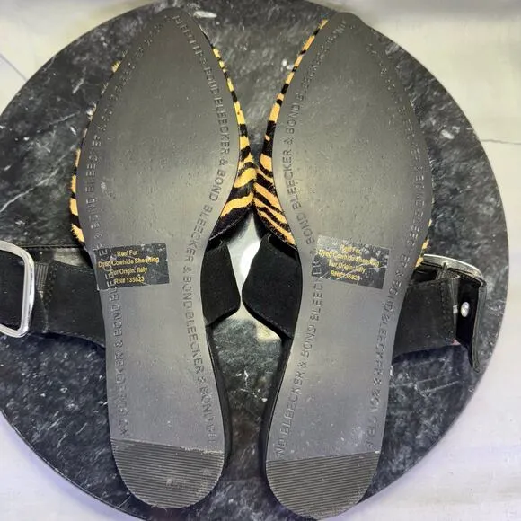 Bleecker &amp; Bond Zada Animal Print Calf-Fur Mule Flats Women's Size 6M US