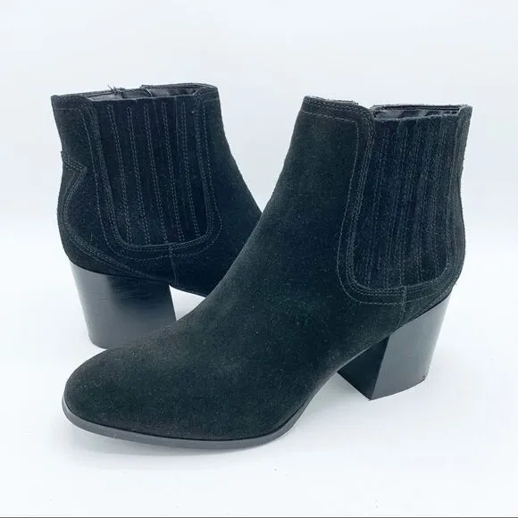 Blondo Sabina Black Suede Leather Waterproof Ankle Boots Size 8.5