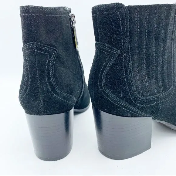 Blondo Sabina Black Suede Leather Waterproof Ankle Boots Size 8.5
