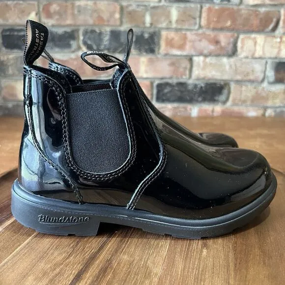 Blundstone 2255 Chelsea Boots Black Patent Shoes Leather Size 2 UK US 3.5