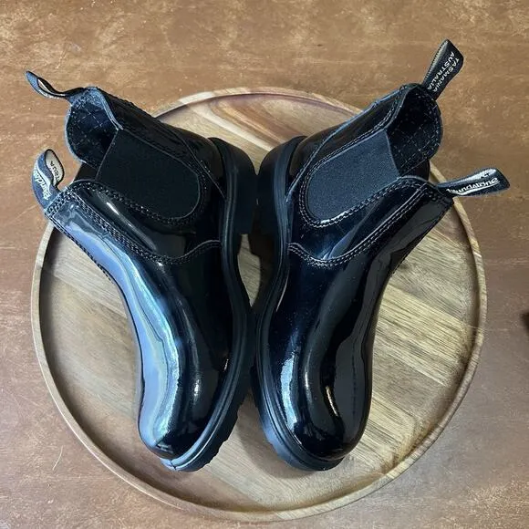 Blundstone 2255 Chelsea Boots Black Patent Shoes Leather Size 2 UK US 3.5