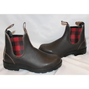 Blundstone 2307 Women's Low Heel Chelsea Boots US 8 BROWN RED BLACK PLAID NIB