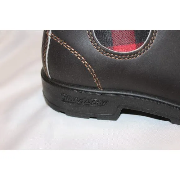 Blundstone 2307 Women's Low Heel Chelsea Boots US 8 BROWN RED BLACK PLAID NIB