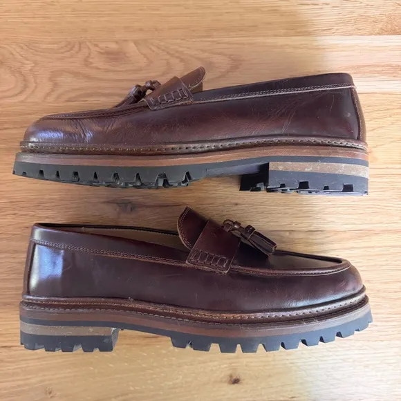 Bobbies Paris Men's Roy Tassel Leather Loafer in &quot;Coffee Liqueur&quot; Sz FR 42 US 9