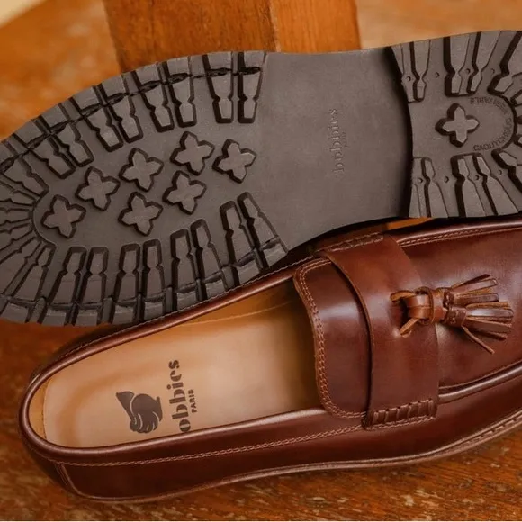 Bobbies Paris Men's Roy Tassel Leather Loafer in &quot;Coffee Liqueur&quot; Sz FR 42 US 9