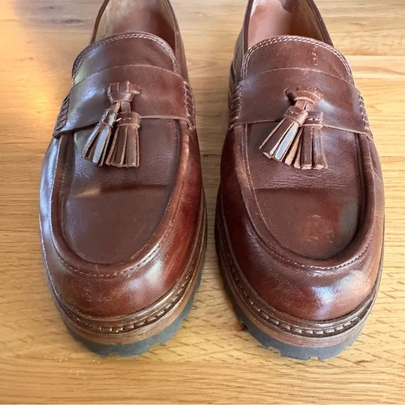 Bobbies Paris Men's Roy Tassel Leather Loafer in &quot;Coffee Liqueur&quot; Sz FR 42 US 9