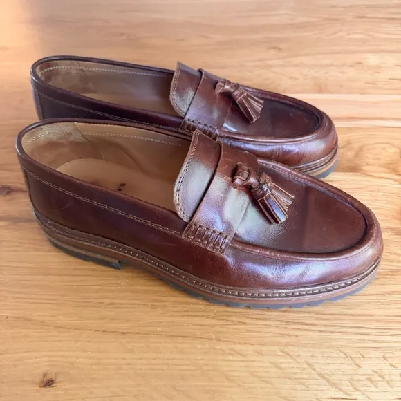 Bobbies Paris Men's Roy Tassel Leather Loafer in &quot;Coffee Liqueur&quot; Sz FR 42 US 9