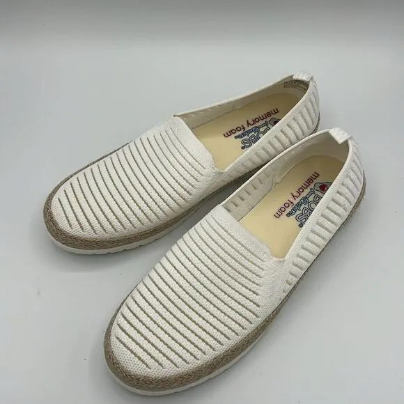 Bobs Skechers flexpadrille White iridescent sneakers slip-on size 8 B11