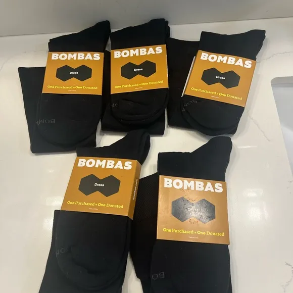 Bombas Men's Black Dress Socks All 5 pairs