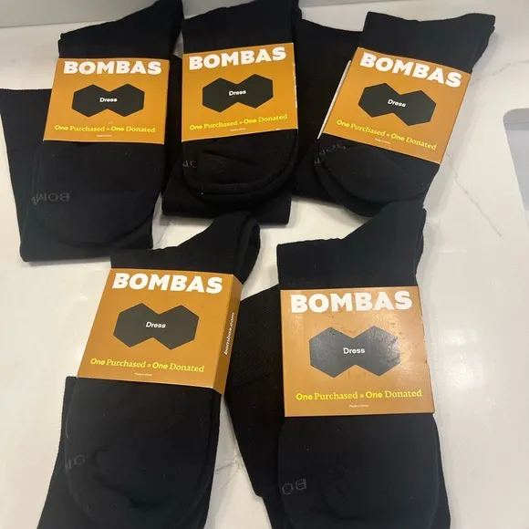 Bombas Men's Black Dress Socks All 5 pairs