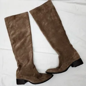 Born Crown Cady Suede Leather Over The Knee Tall Riding Boots