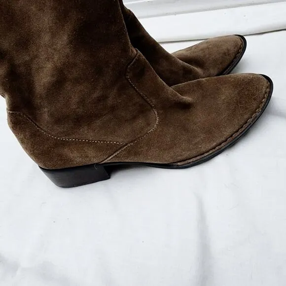 Born Crown Cady Suede Leather Over The Knee Tall Riding Boots