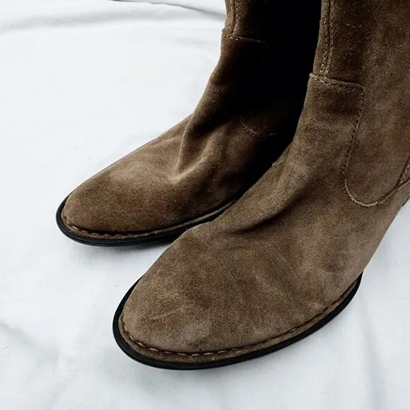Born Crown Cady Suede Leather Over The Knee Tall Riding Boots
