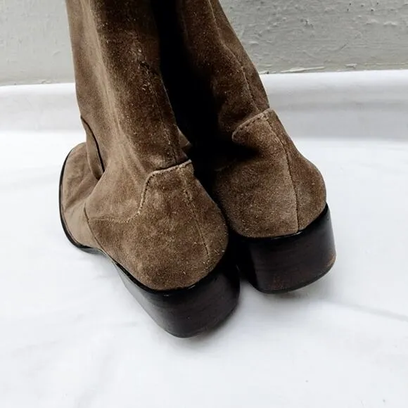 Born Crown Cady Suede Leather Over The Knee Tall Riding Boots