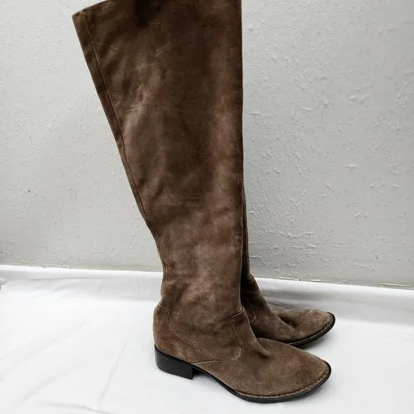 Born Crown Cady Suede Leather Over The Knee Tall Riding Boots