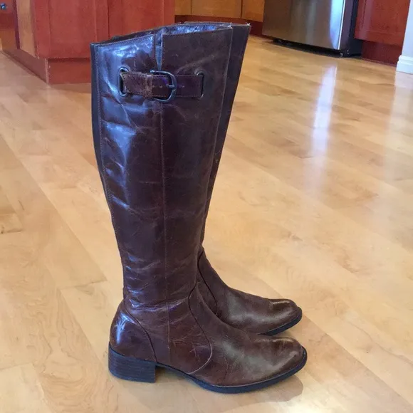 BORN CROWN Knee High Leather Ridding Boots