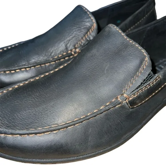Born Men's Caleb Black Leather Loafers Size 9 Slip On Full Grain Comfort Shoes