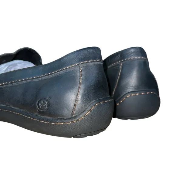 Born Men's Caleb Black Leather Loafers Size 9 Slip On Full Grain Comfort Shoes