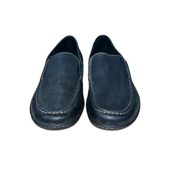 Born Men's Caleb Black Leather Loafers Size 9 Slip On Full Grain Comfort Shoes
