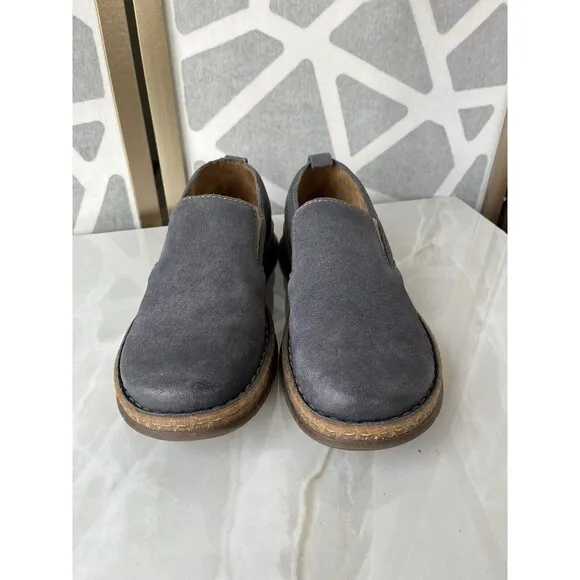 Born Mens Sz 9 Eu 42 Bryson Blue Distressed Suede Leather Slip On loafers Shoes