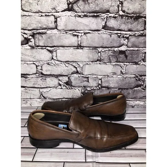 BOSS Hugo Boss Brown Leather Slip On Loafers Dress Shoes Men’s Sz 10.5M US/44EU