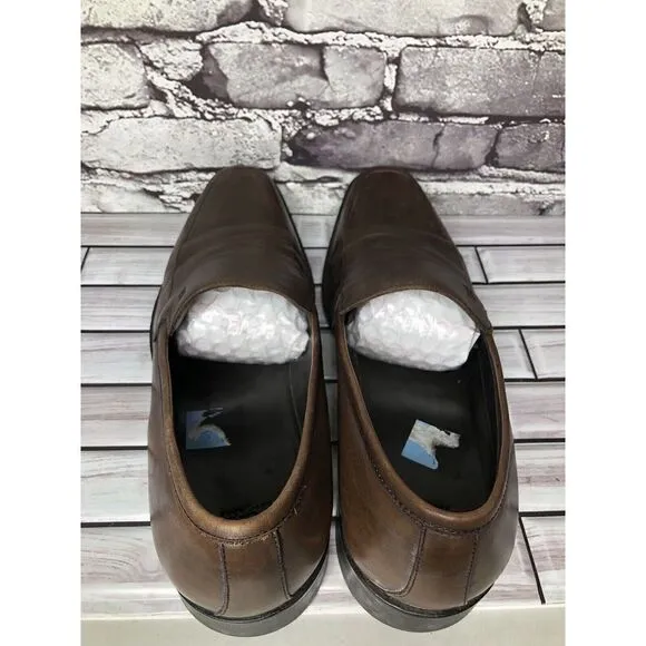BOSS Hugo Boss Brown Leather Slip On Loafers Dress Shoes Men’s Sz 10.5M US/44EU