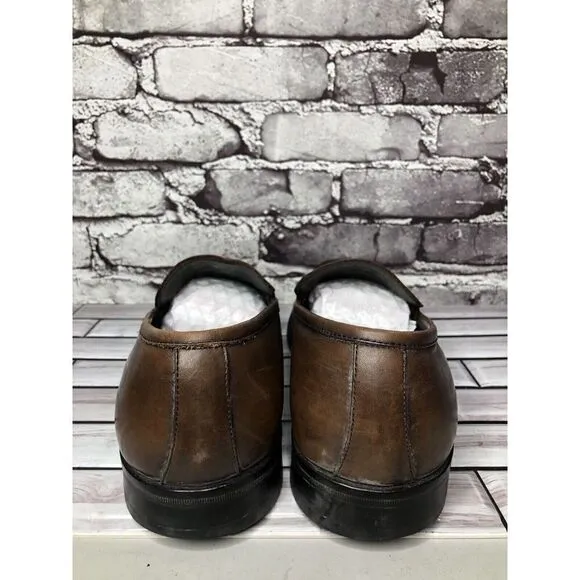 BOSS Hugo Boss Brown Leather Slip On Loafers Dress Shoes Men’s Sz 10.5M US/44EU