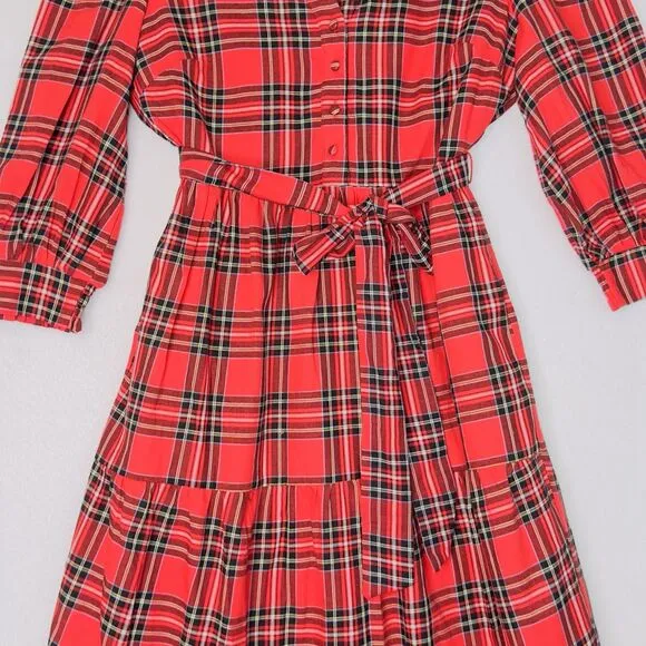 Boswell Tartan Plaid Yanis Button Up Midi Dress size small