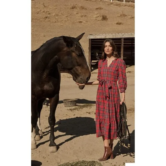 Boswell Tartan Plaid Yanis Button Up Midi Dress size small