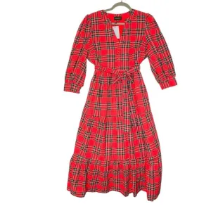 Boswell Tartan Plaid Yanis Button Up Midi Dress size small