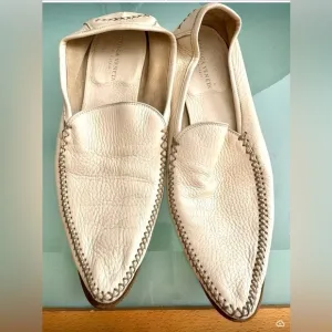 Bottega Veneta Men's Beige Leather Loafers Made In Italy- LT3100