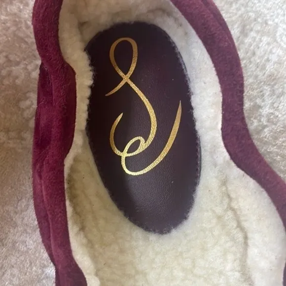 Brand New SAM EDELMAN Felicia Genuine Suede Bow Ballet Flats Burgundy Loafers