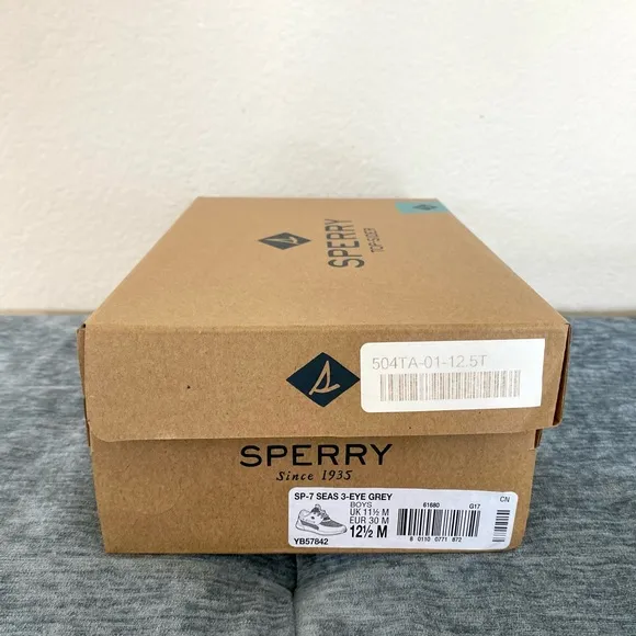BRAND NEW - SPERRY Boat Water Walk Shoes Boys Kids SP-7 SEAS 3 GREY - Size 12.5