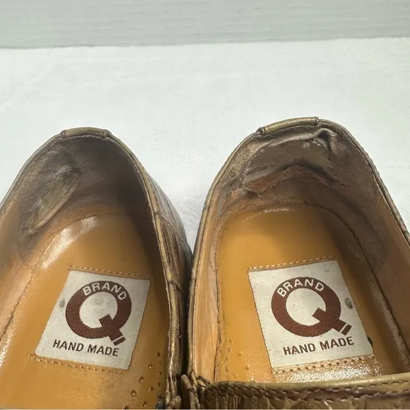 Brand Q Leather Men’s Hand Made‎ Leather Loafers Derby Shoes Size 9.5