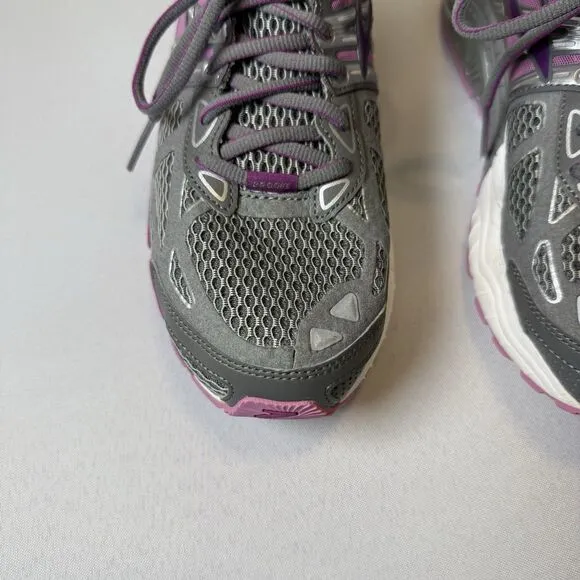 Brooks Ariel 14 Gray Purple Women Running Walking Exercise Gym Sneakers Size 9