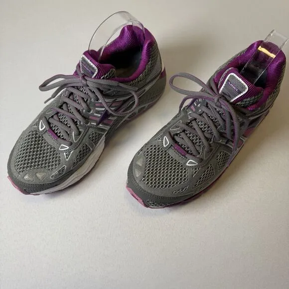 Brooks Ariel 14 Gray Purple Women Running Walking Exercise Gym Sneakers Size 9