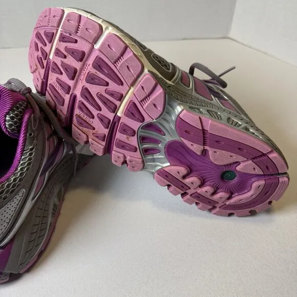 Brooks Ariel 14 Gray Purple Women Running Walking Exercise Gym Sneakers Size 9