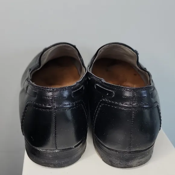 Brooks Brothers Black Leather Tassel Loafers Size 11
