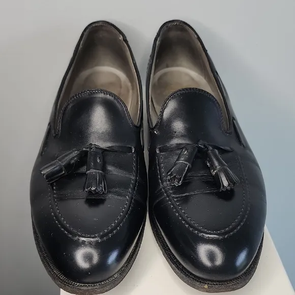 Brooks Brothers Black Leather Tassel Loafers Size 11