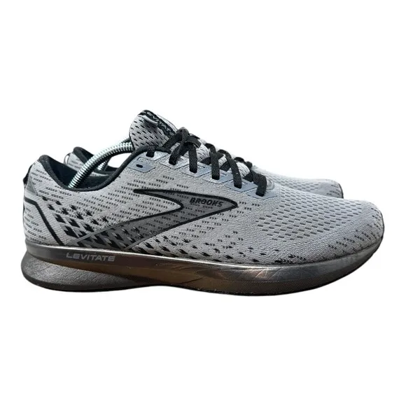 Brooks Levitate 5 Mens 10 D Shoes Gray Running Walking Gym Cushion Lace Up